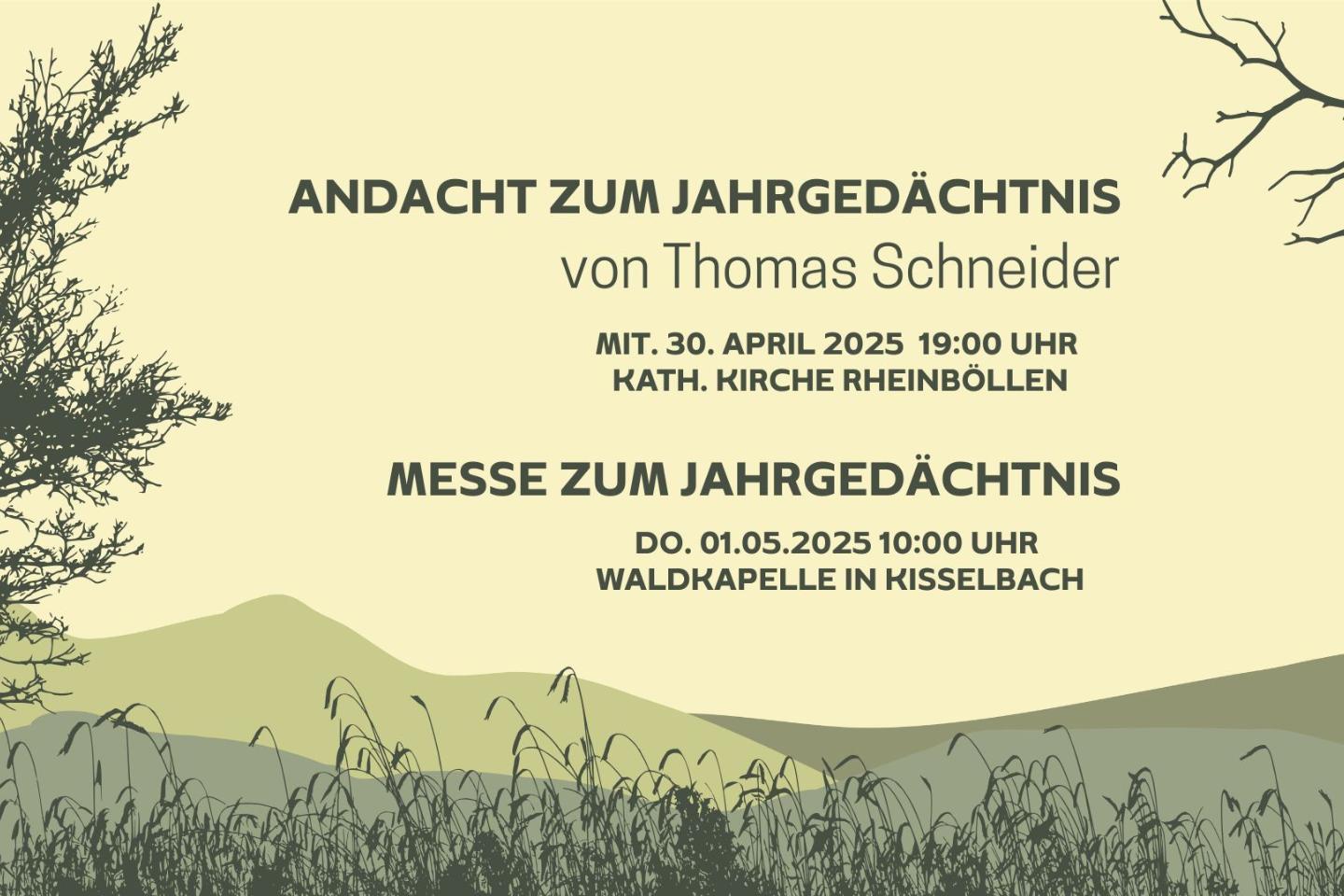 Jahrgedächtnis Thomas Schneider 2025
