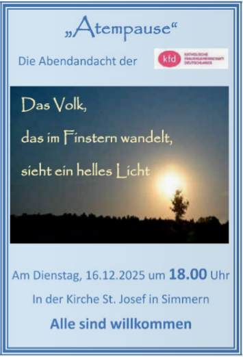 Andacht Atempause 15.12.2025