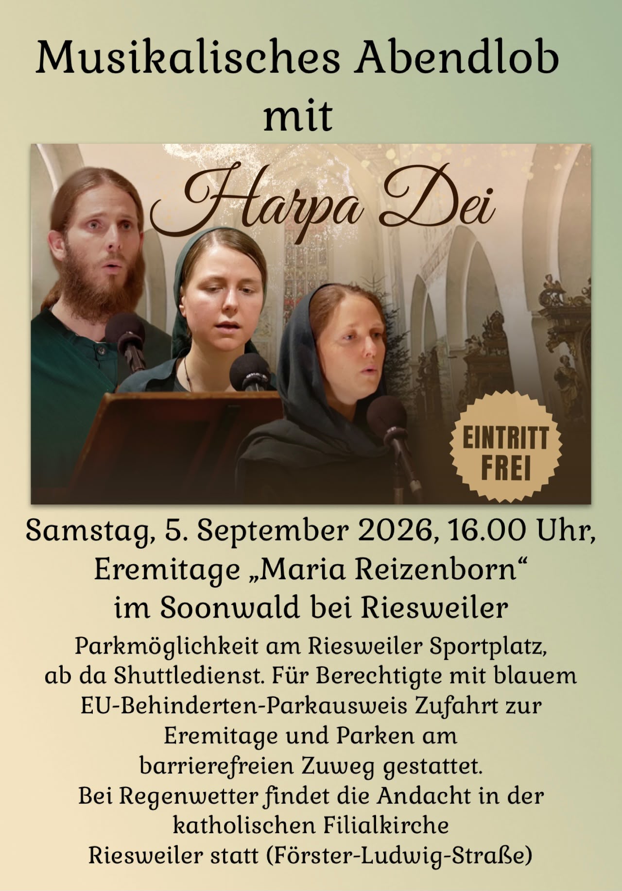 Flyer Abendlob in Riesweiler