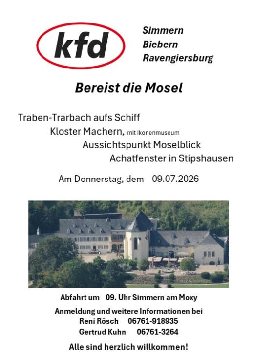 Flyer Ausflug der kfd 09.07.2026