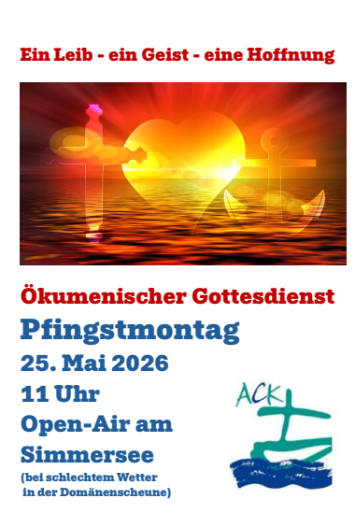 Flyer ökumenischer Gottesdienst 2026 an Pfingstmontag am Simmersee