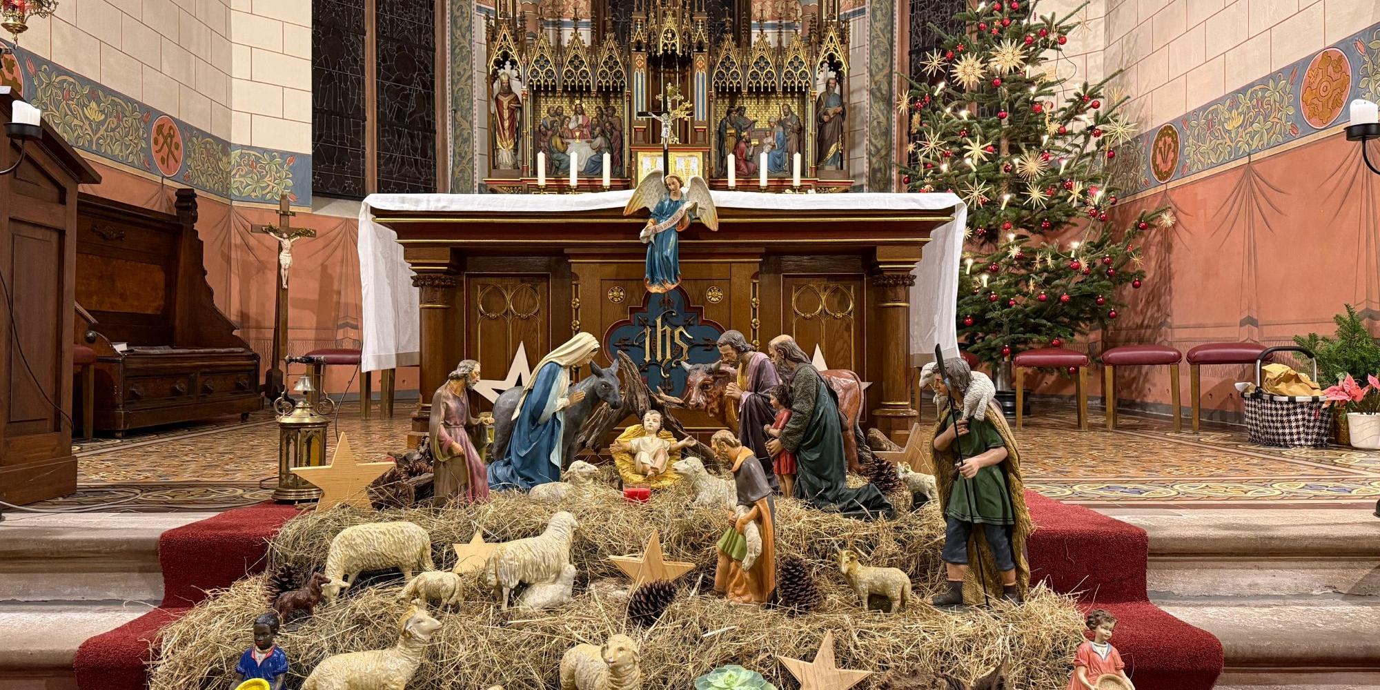 fünf gute Seelen haben in Rayerschied die Krippe aufgebaut (c) Josef Karl fünf gute Seelen haben in Rayerschied die Krippe aufgebaut