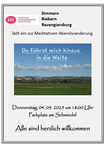 Meditative Wanderung der kfd am 04.09.2025