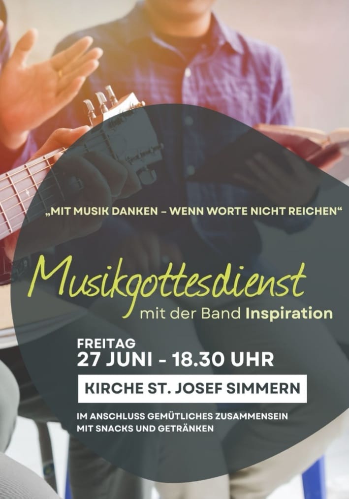 Plakat zum Musikgottesdienst mit der Band Inspiration