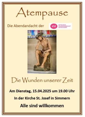 Plakat Atempause 15.04.2025 (c) Gaby Allard Plakat Atempause 15.04.2025