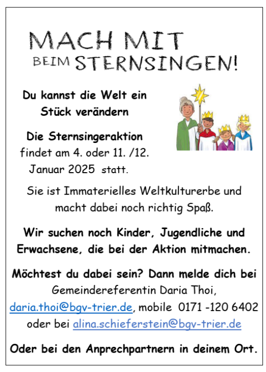 Plakat Sternsingeraktion