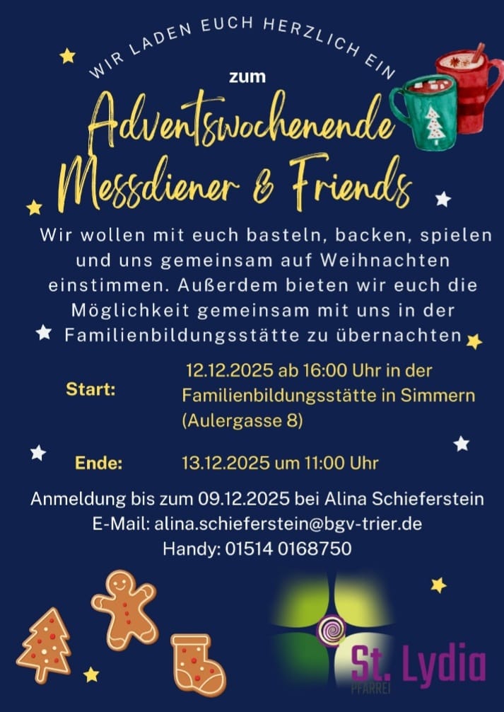 Flyer Adventswochenende Messdiener 2025