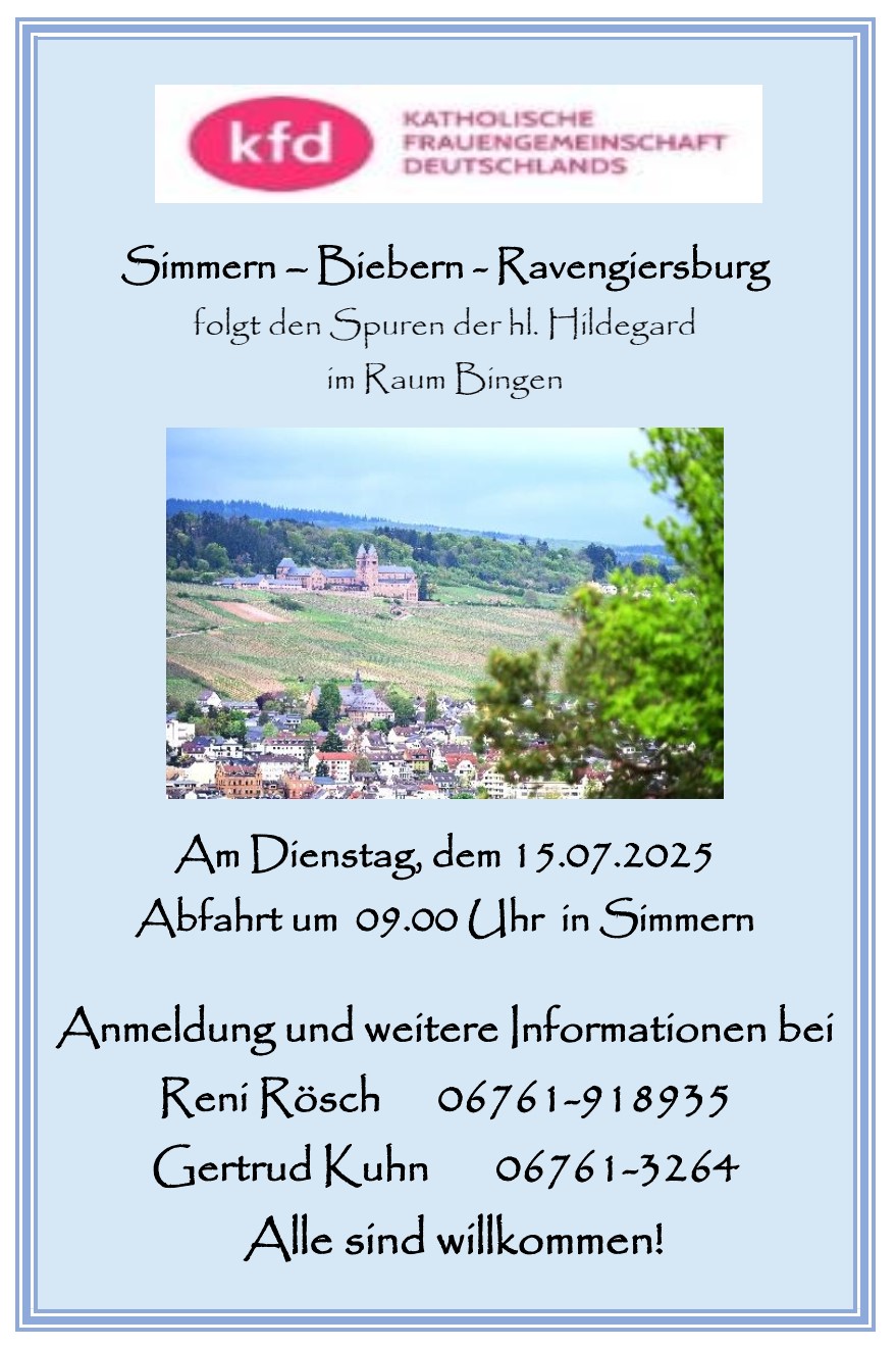 Flyer zum Ausflug der kfd
