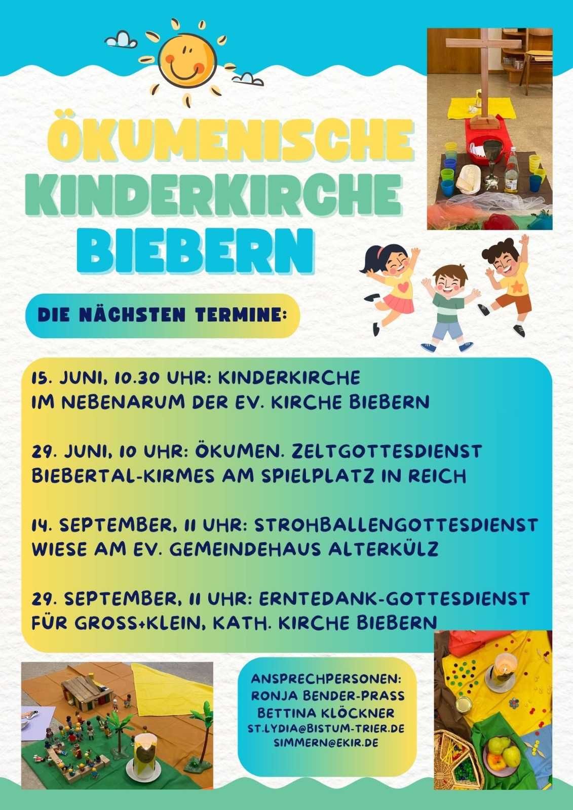 Die nächsten Termine der Kinderkirche in biebern