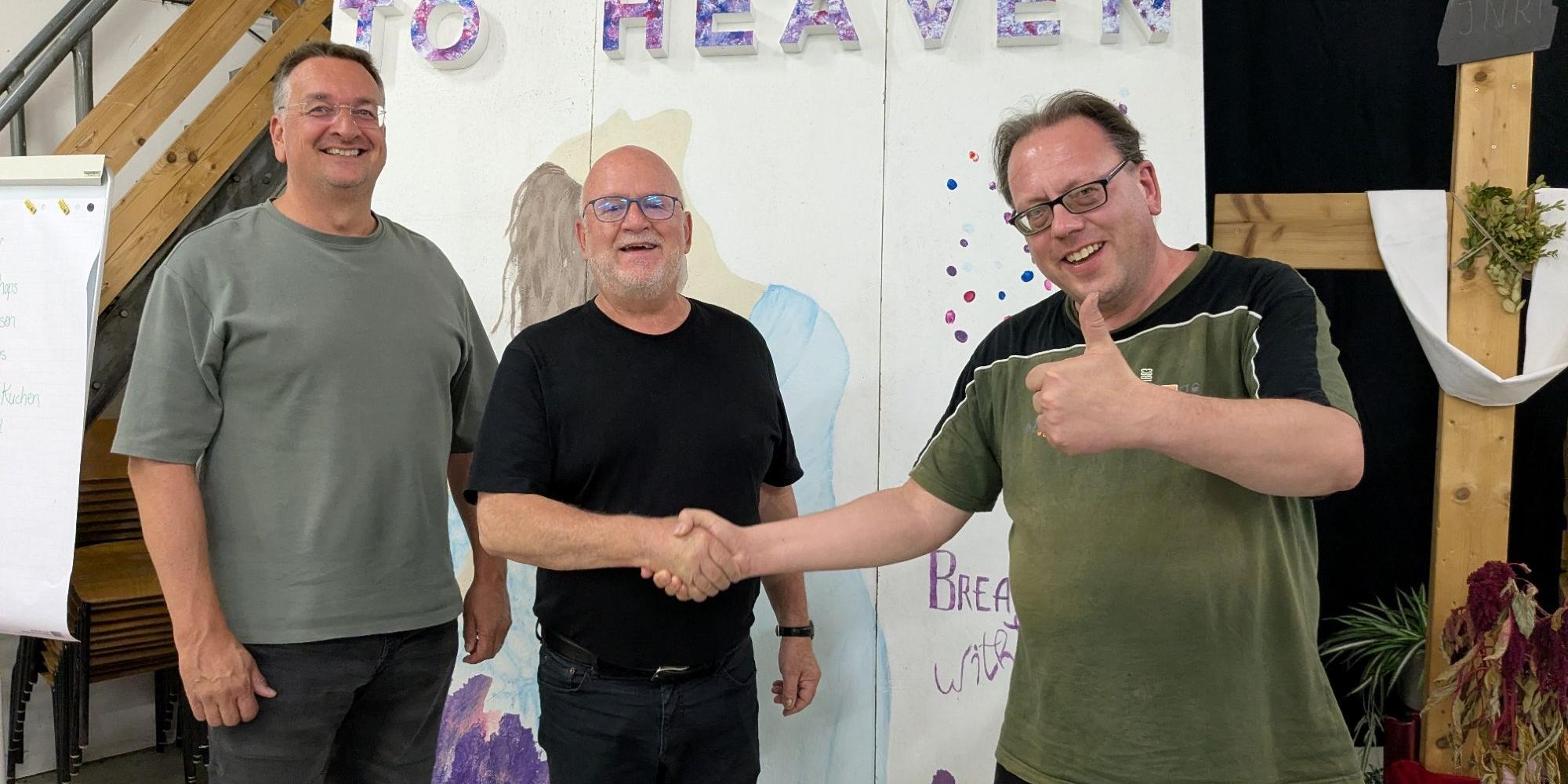v.l.n.r. Martin Müller, Diakon Clemens Fey, Markus Koch (c) Claudia Jörg v.l.n.r. Martin Müller, Diakon Clemens Fey, Markus Koch